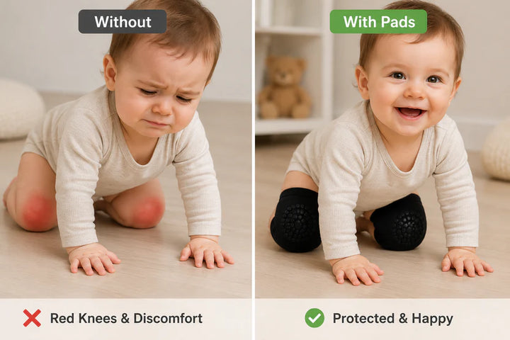Baby Knee Pads Set of 2 Pairs for Toddlers, Baby Elbow & Knee Protector, Anti-Slip Silicone Dots, Knee Support for Crawling & Walking, Soft, Stretchable, Breathable mesh (Multi-Colour)