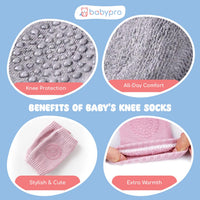Baby Knee Pads Set of 2 Pairs for Toddlers, Baby Elbow & Knee Protector, Anti-Slip Silicone Dots, Knee Support for Crawling & Walking, Soft, Stretchable, Breathable mesh (Multi-Colour)