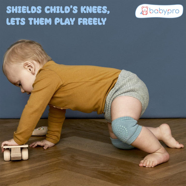 Baby Knee Pads Set of 2 Pairs for Toddlers, Baby Elbow & Knee Protector, Anti-Slip Silicone Dots, Knee Support for Crawling & Walking, Soft, Stretchable, Breathable mesh (Multi-Colour)