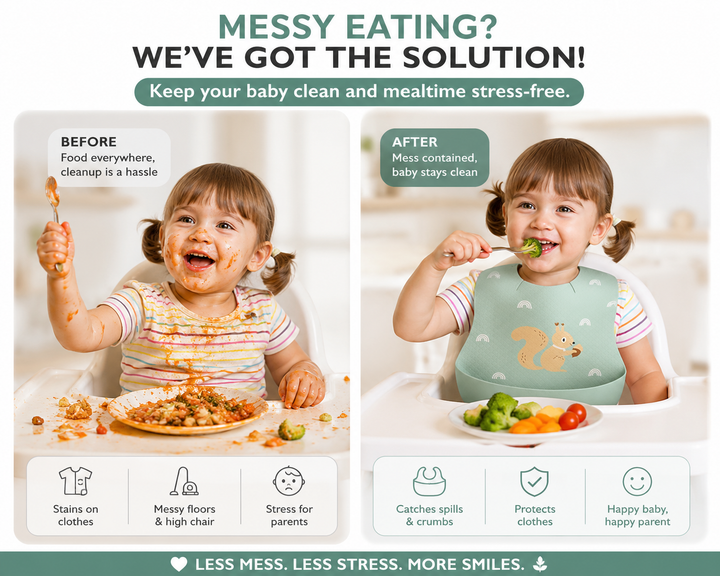 Newborn baby food scraps with pocket for Baby Food Feeding BPA Free, Baby Apron Adjustable Straps With Food Pocket, Mess Free, Waterproof, Washable Reusable Ideal for Babies