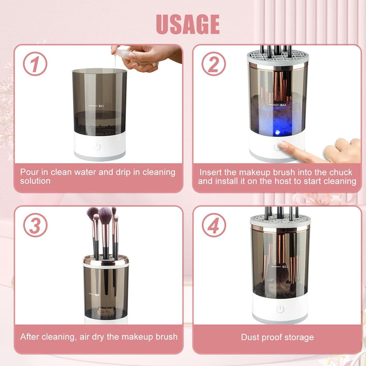 Electric Makeup Brush Cleaner | Fast Spin-Dry Brush Cleaner