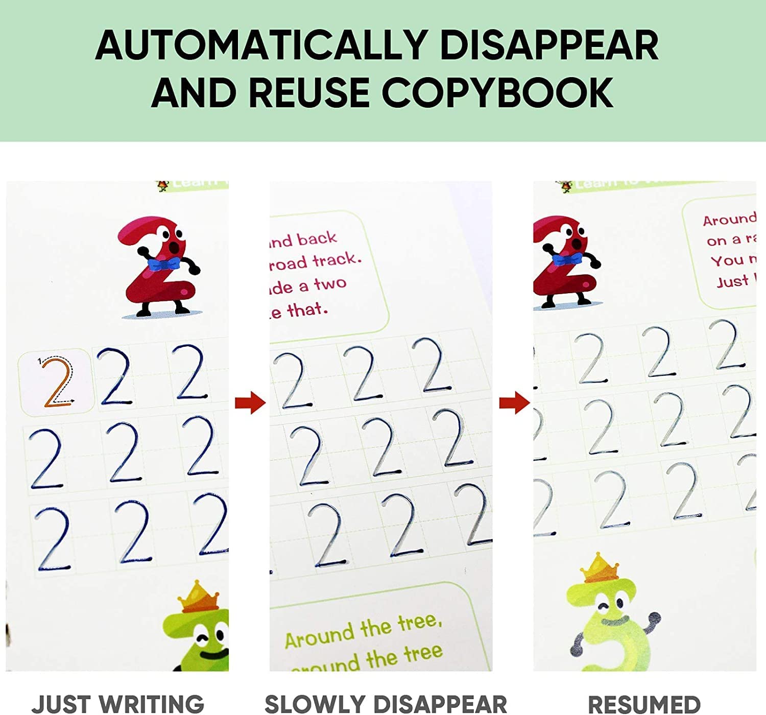 Magic Book for Kids, Sink Magic Practice CopyBook, (4 Books+10 Refills+1 Pen+1 Grip) ( Pack Of 2 )