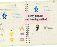 SHNMN Sank Magic Practice Copybook, (4 BOOK +1 PEN + 10 REFILL) Number Tracing Book for Preschoolers with Pen, Magic calligraphy books for kids Reusable Writing Tool