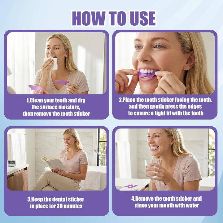 Purple Teeth Whitening Strips | Teeth Treatments 14 Strips | Whitens Teeth in 1 Use | Peroxide & Sensitivity-Free, Enamel-Safe Oral Care | PAP & Hydroxyapatite For Stain Removal | (Purple Teeth Whitening-14 Strips) (7)