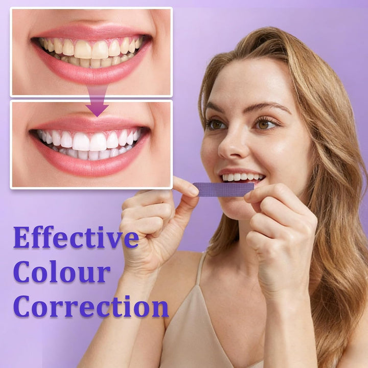 Purple Teeth Whitening Strips | Teeth Treatments 14 Strips | Whitens Teeth in 1 Use | Peroxide & Sensitivity-Free, Enamel-Safe Oral Care | PAP & Hydroxyapatite For Stain Removal | (Purple Teeth Whitening-14 Strips) (7)