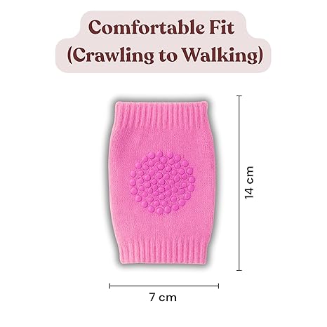 Baby Knee Pads Set of 2 Pairs for Toddlers, Baby Elbow & Knee Protector, Anti-Slip Silicone Dots, Knee Support for Crawling & Walking, Soft, Stretchable, Breathable mesh (Multi-Colour)
